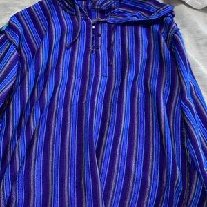 women’s blue stripped top medium